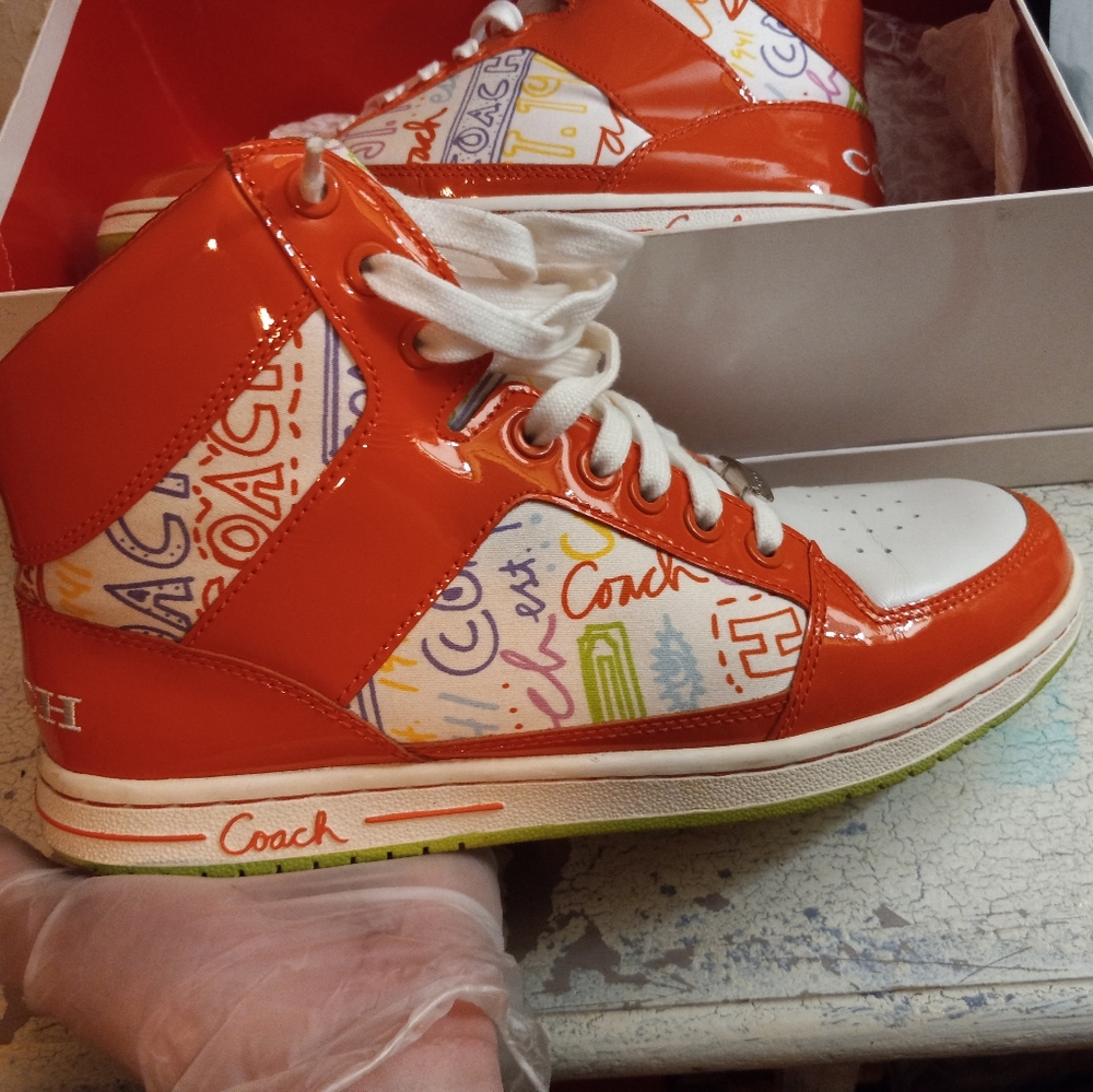 Womens Coach Norra High Top Sneakers Size 9.5m - Picture 1 of 3